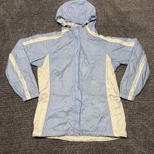 Columbia Womens L Blue Full Zip Omni Tech Windbreaker Softshell Hooded Jacket